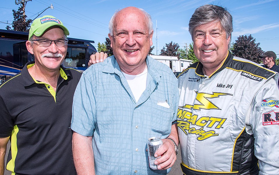 Richard Goldsmith, Trans Am driver Warren Agor, & Mike Joy